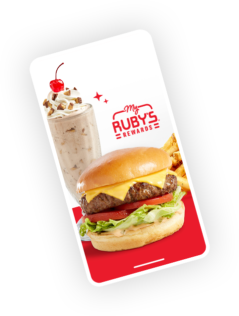Mobile phone with My Ruby's Rewards app