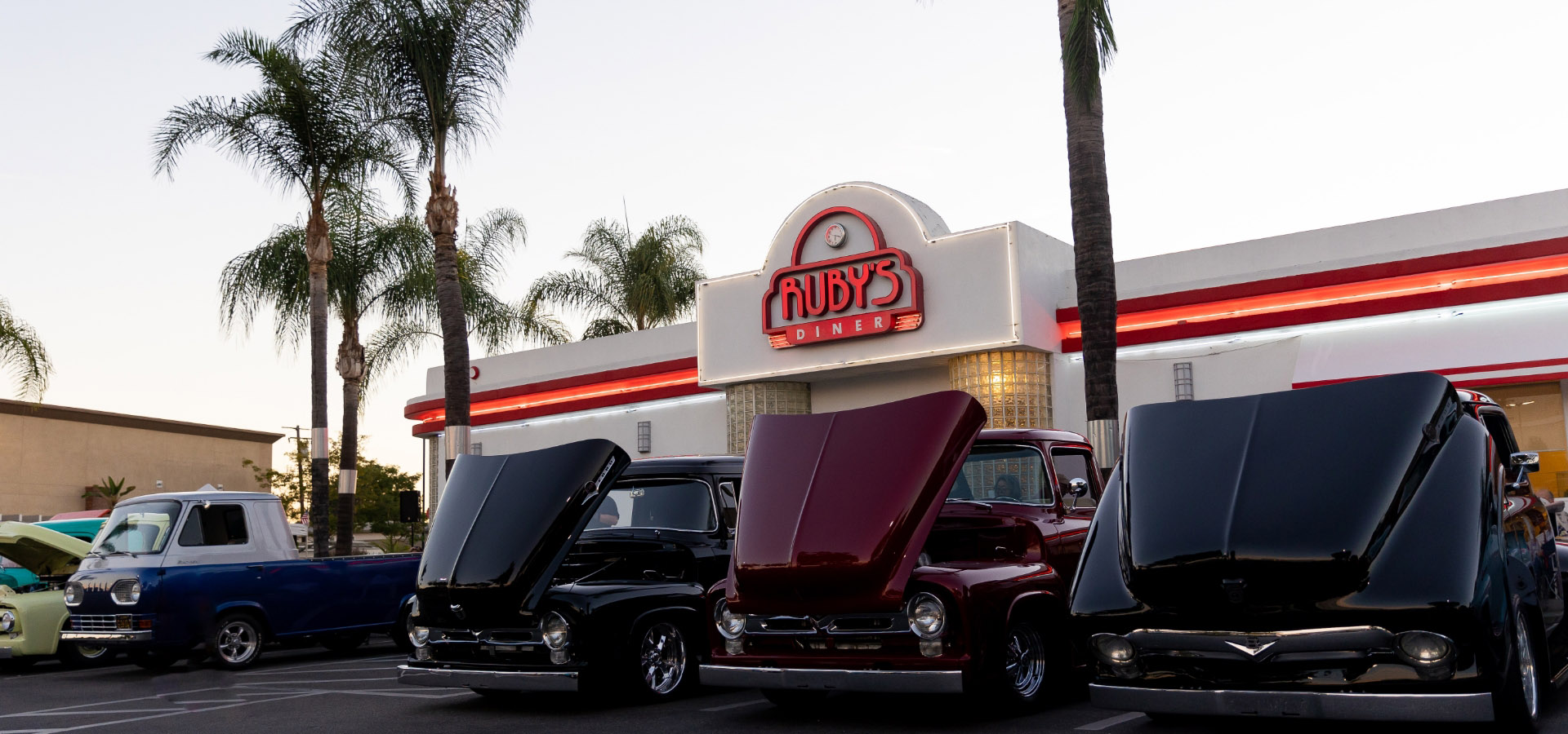 Whittier exterior with classic cars