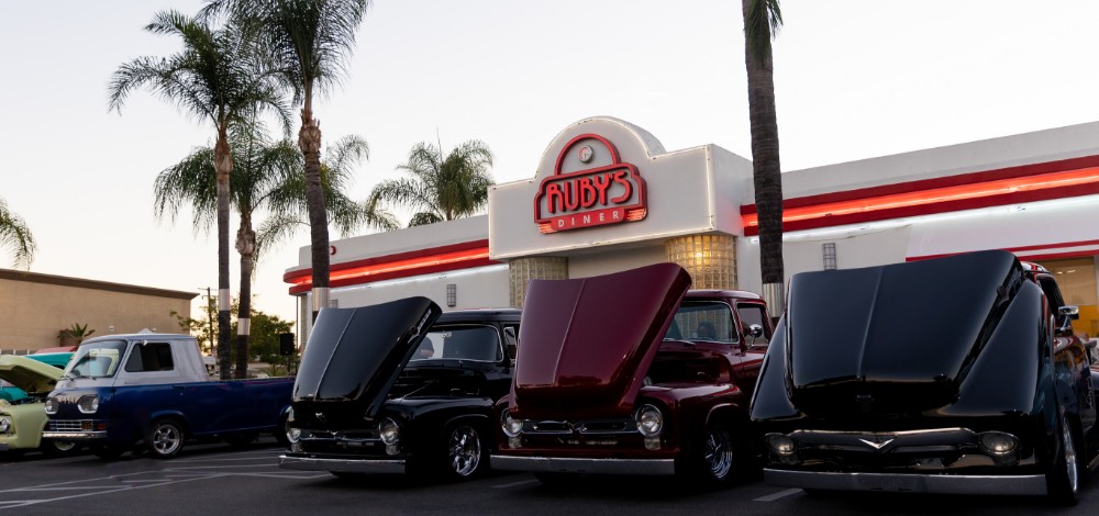 Whittier exterior with classic cars