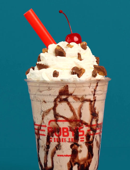 close up of Reese's Peanut Butter Cup Shake